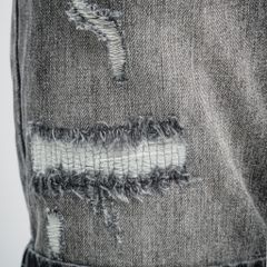 Short jean xanh đậm rách