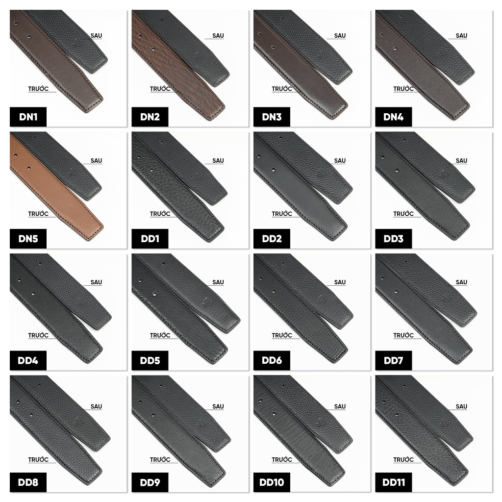 Thắt lưng nam da PU cao cấp, mặt tròn 08 x 18