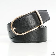 Thắt lưng nam da PU cao cấp, mặt tròn 08 x 18