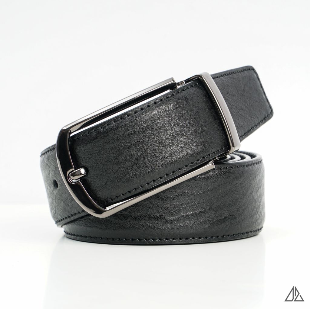 Thắt lưng nam da PU cao cấp, mặt tròn 11 x 16