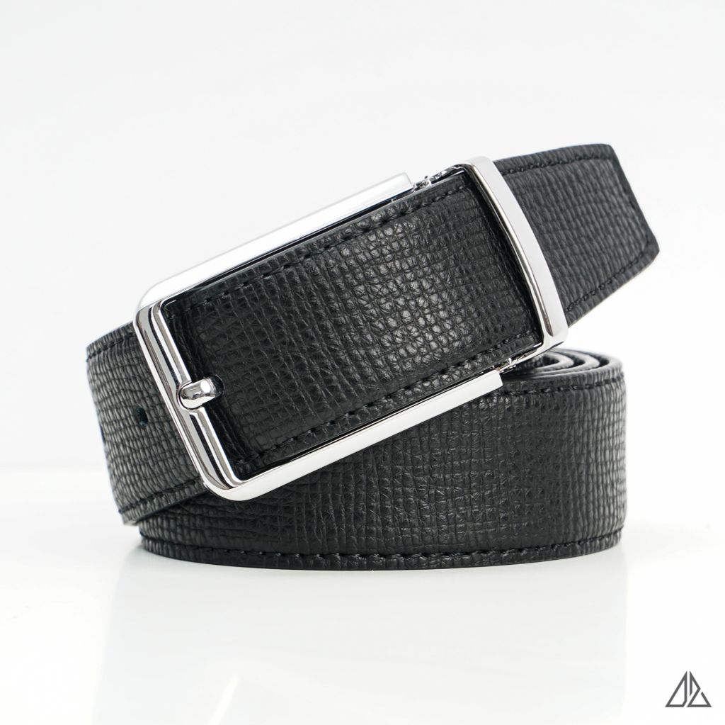 Thắt lưng nam da PU cao cấp, mặt vuông 13 x 20