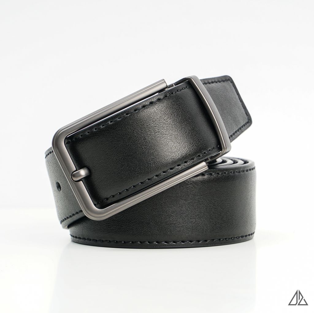 Thắt lưng nam da PU cao cấp, mặt tròn 08 x 18