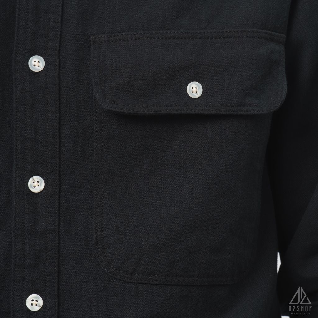 Áo sơ mi túi hộp vải kaki