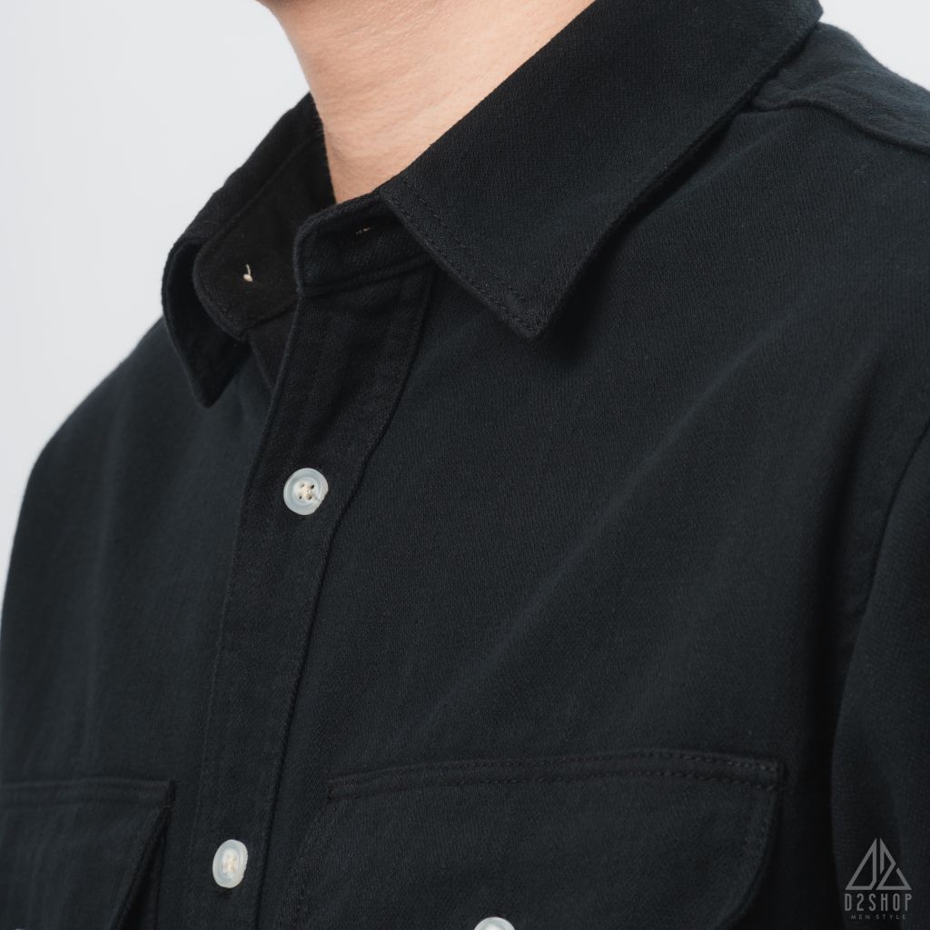 Áo sơ mi túi hộp vải kaki