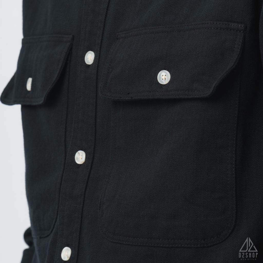 Áo sơ mi túi hộp vải kaki