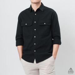 Áo sơ mi túi hộp vải kaki