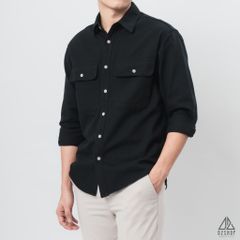 Áo sơ mi túi hộp vải kaki