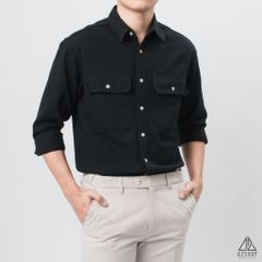 Áo sơ mi túi hộp vải kaki