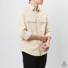 Áo sơ mi túi hộp vải kaki