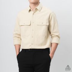 Áo sơ mi túi hộp vải kaki