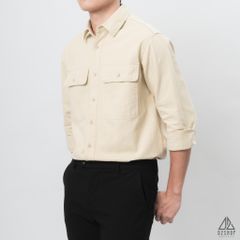Áo sơ mi túi hộp vải kaki