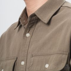 Áo sơ mi túi hộp vải kaki
