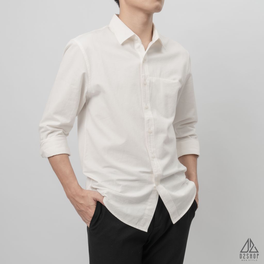 Áo sơ mi túi mổ vải kaki xéo [SM-2031]
