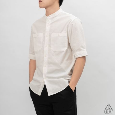 Áo sơ mi ngắn tay cổ trụ