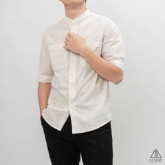 Áo sơ mi ngắn tay cổ trụ