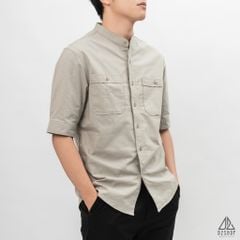 Áo sơ mi ngắn tay cổ trụ
