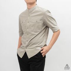 Áo sơ mi ngắn tay cổ trụ