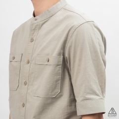 Áo sơ mi ngắn tay cổ trụ