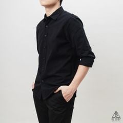 Áo sơ mi trơn vải kaki xéo