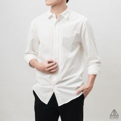Áo sơ mi trơn vải kaki xéo