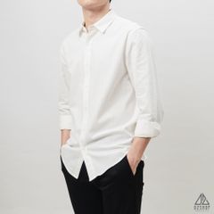 Áo sơ mi trơn vải kaki xéo