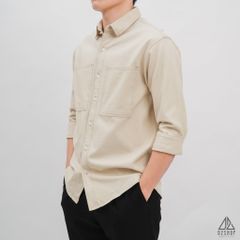 Áo sơmi kaki xéo 2 túi chỉ nổi [SM-2106]
