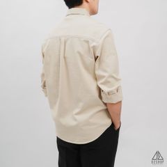 Áo sơmi kaki xéo 2 túi chỉ nổi [SM-2106]