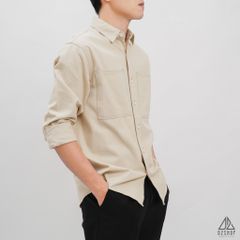 Áo sơmi kaki xéo 2 túi chỉ nổi [SM-2106]