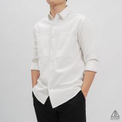 Áo sơmi kaki xéo 2 túi chỉ nổi [SM-2106]