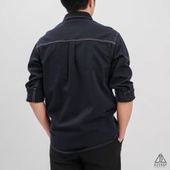 Áo sơmi kaki xéo 2 túi chỉ nổi [SM-2106]