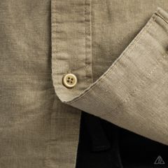 Áo sơ mi cổ trụ 2 túi vải Linen