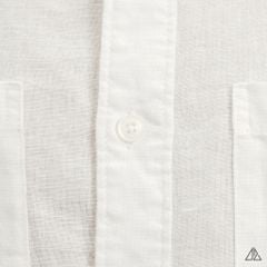 Áo sơ mi cổ trụ 2 túi vải Linen