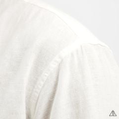 Áo sơ mi cổ trụ 2 túi vải Linen