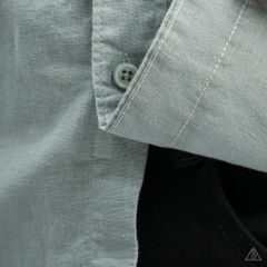 Áo sơ mi cổ trụ 2 túi vải Linen