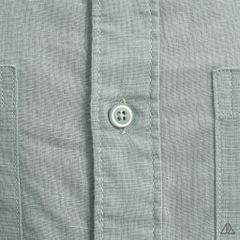 Áo sơ mi cổ trụ 2 túi vải Linen