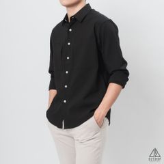 Áo sơ mi vải gân nổi 2 túi