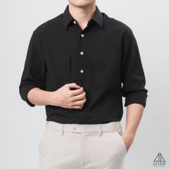 Áo sơ mi vải gân nổi 2 túi