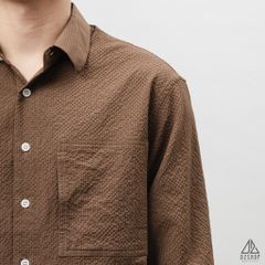 Áo sơ mi vải gân nổi 2 túi