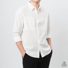 Áo sơ mi vải gân nổi 2 túi