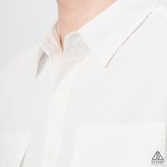 Áo sơ mi vải gân nổi 2 túi
