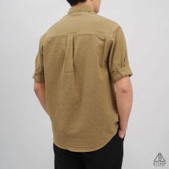 Áo sơ mi ngắn tay vải gân nổi 2 túi