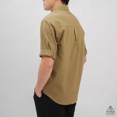 Áo sơ mi ngắn tay vải gân nổi 2 túi