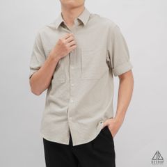 Áo sơ mi ngắn tay vải gân nổi 2 túi