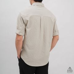 Áo sơ mi ngắn tay vải gân nổi 2 túi