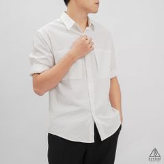 Áo sơ mi ngắn tay vải gân nổi 2 túi