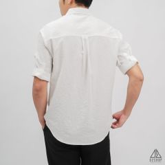 Áo sơ mi ngắn tay vải gân nổi 2 túi