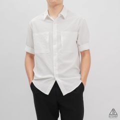 Áo sơ mi ngắn tay vải gân nổi 2 túi