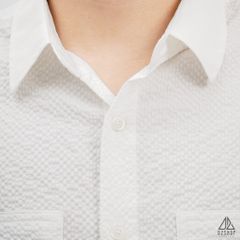 Áo sơ mi ngắn tay vải gân nổi 2 túi