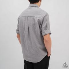 Áo sơ mi ngắn tay vải gân nổi 2 túi
