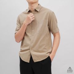 Áo sơ mi ngắn tay phối túi vải đủi [SM-2277]
